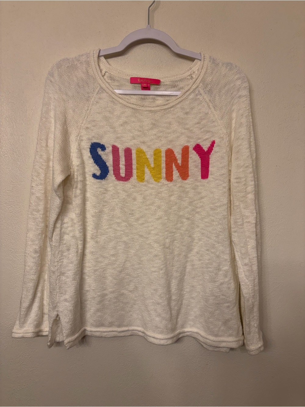 Lilly Pulitzer Women’s White Danette Intarsia Colorful Sunny Sweater Size M